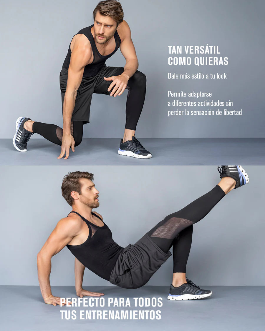 Licra deportiva en microfibra con mallas transpirables para hombre