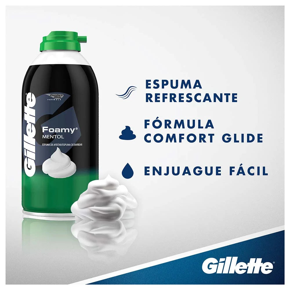 1552 ❄️ Espuma para Afeitar Gillette Foamy Mentol 175g