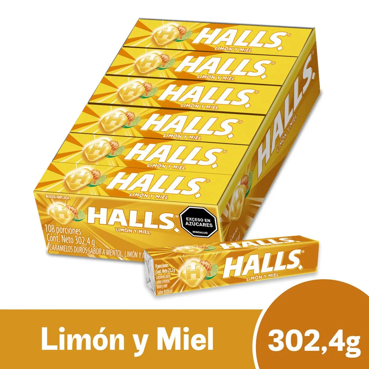 10121-7 🍋🍯 Halls Barra Limón Miel