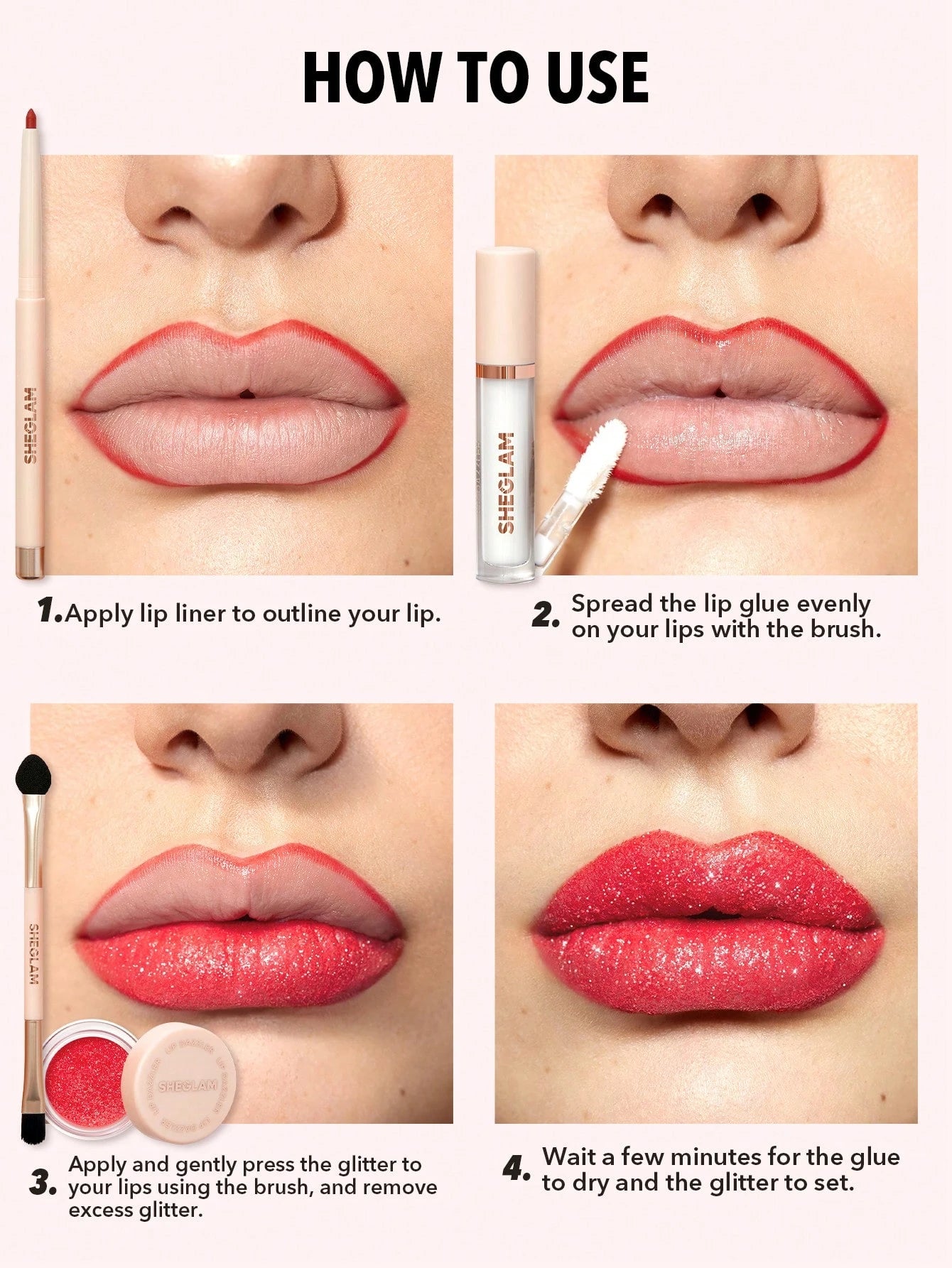SHEGLAM Lip Dazzler Glitter Kit-Debutante Long-Lasting Glitter Lip Gloss Sexy Super Stay Non-Sticky Shiny Liquid Kit Liquid Lipstick Pink Y2K Liquid Lipstick Easter Mother'S Day Graduation Birthday Holiday Winter Y2K Fancy Fashion Makeup Cosmetic Party Beach Travel Camping Outdoors School Campus Trip Festivals Decor Gift Present Rose Girl Cosplay Best Color Charm Vibe