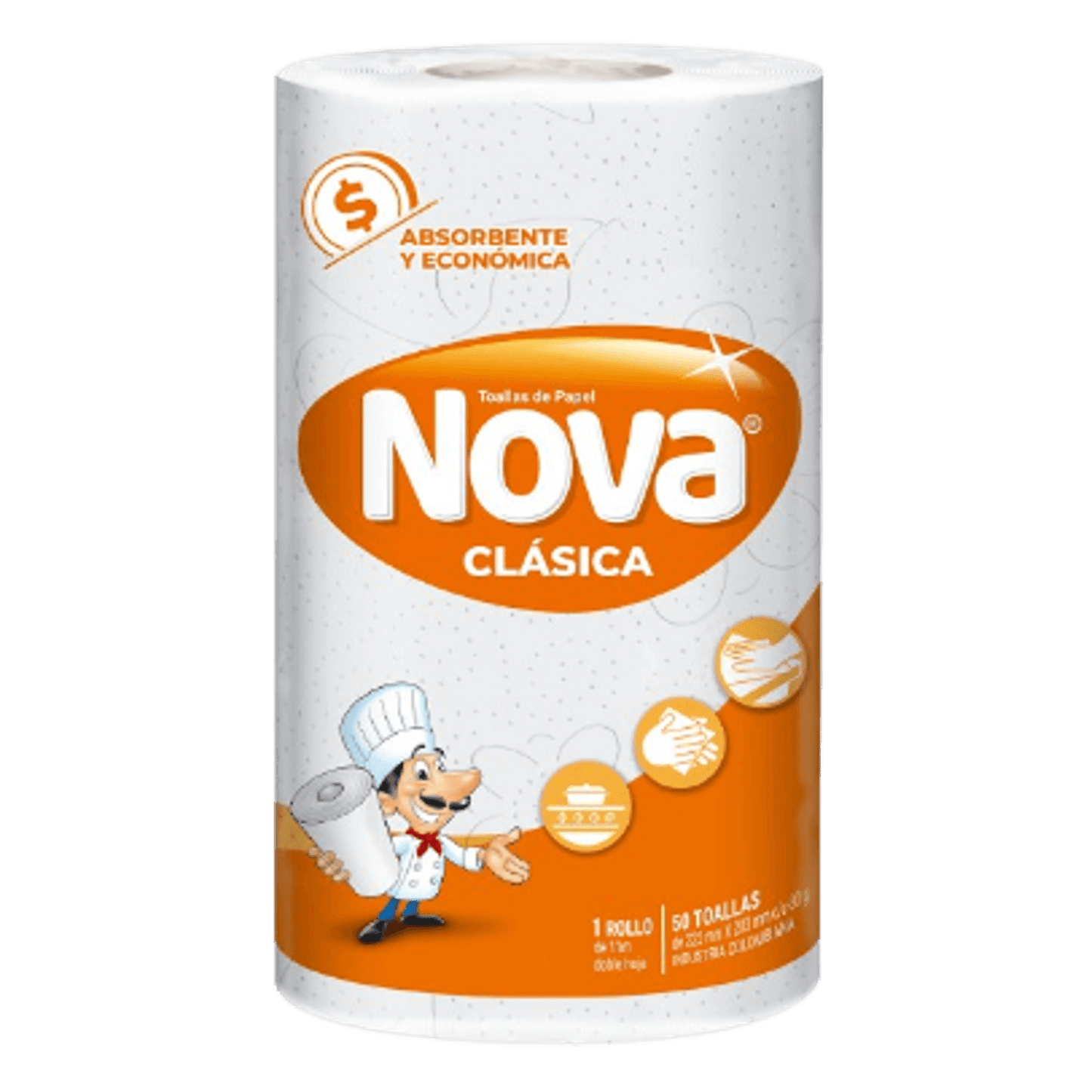 1139-3 Toalla de Papel Nova® Clásica Doble Hoja 1 Rollo X 50 Hojas