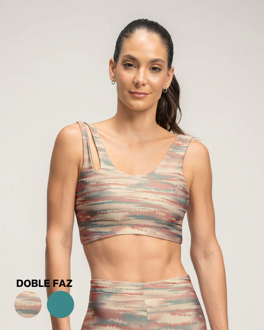 Top deportivo doble faz diseño asimétrico - 19AA10
