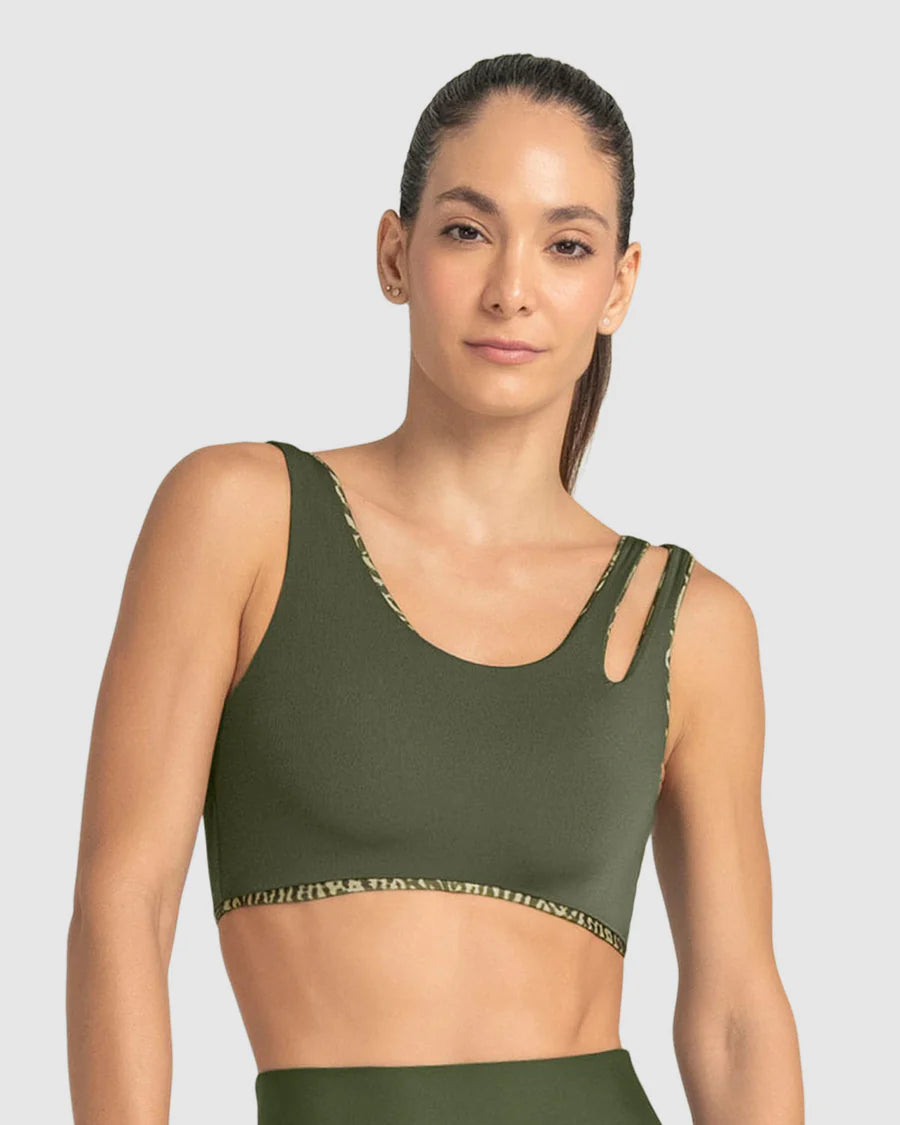 Top deportivo doble faz diseño asimétrico - 19AA10