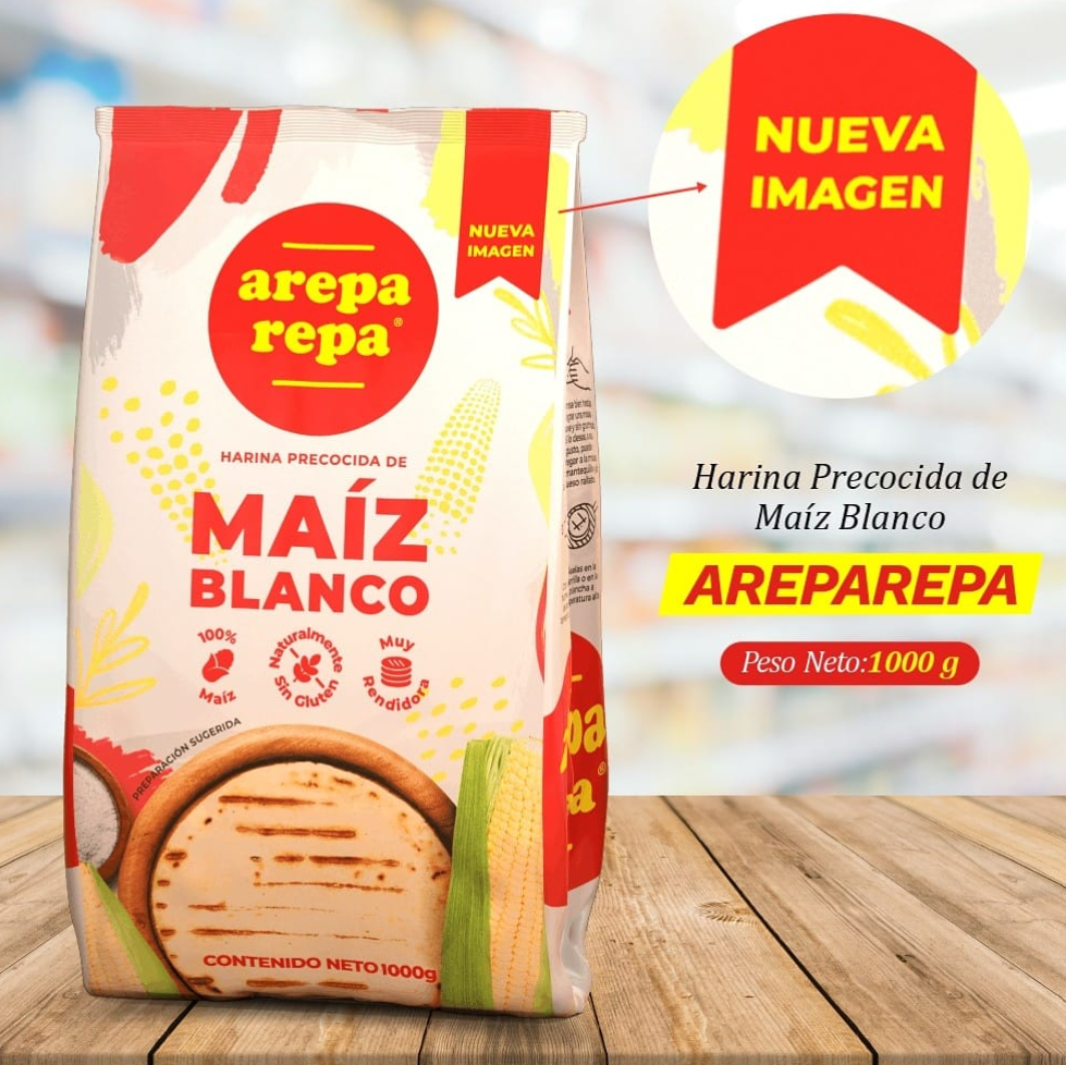 10162-3 🌽 Harina Precocida de Maíz ArepaRepa Blanca 1000g
