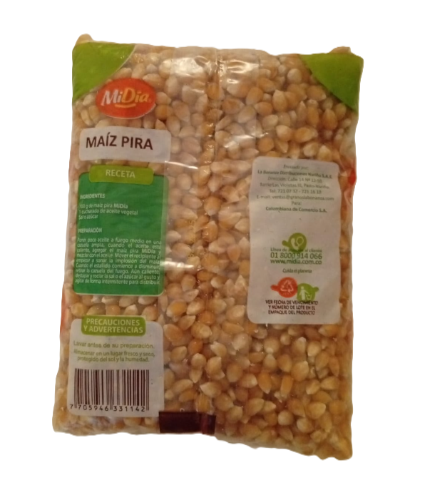 1015103 🌽 Maíz Pira MiDía x 450g – 100% Natural