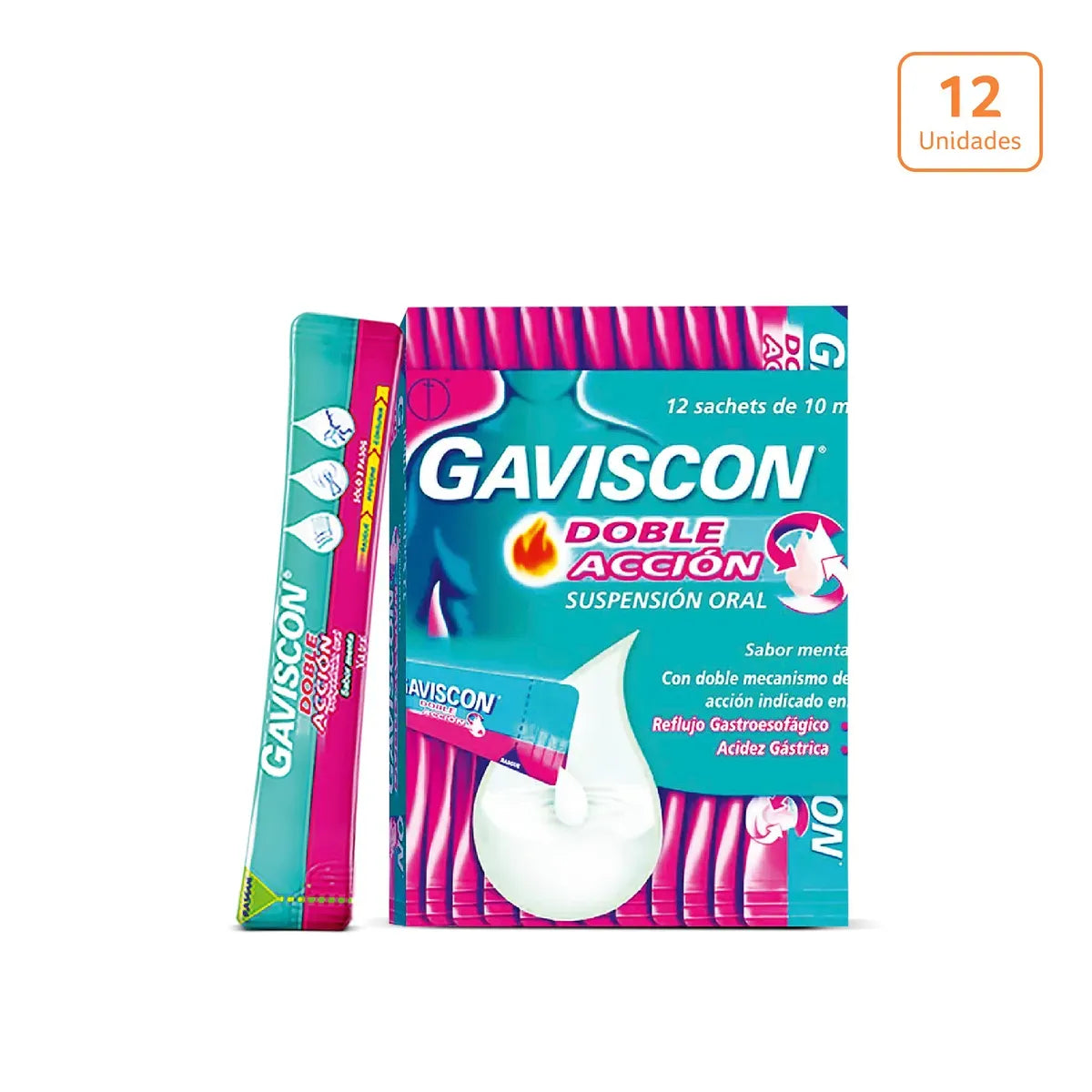 31818 Gaviscon® Doble Acción x 12 unds x 10ml – Alivio rápido para tu estómago