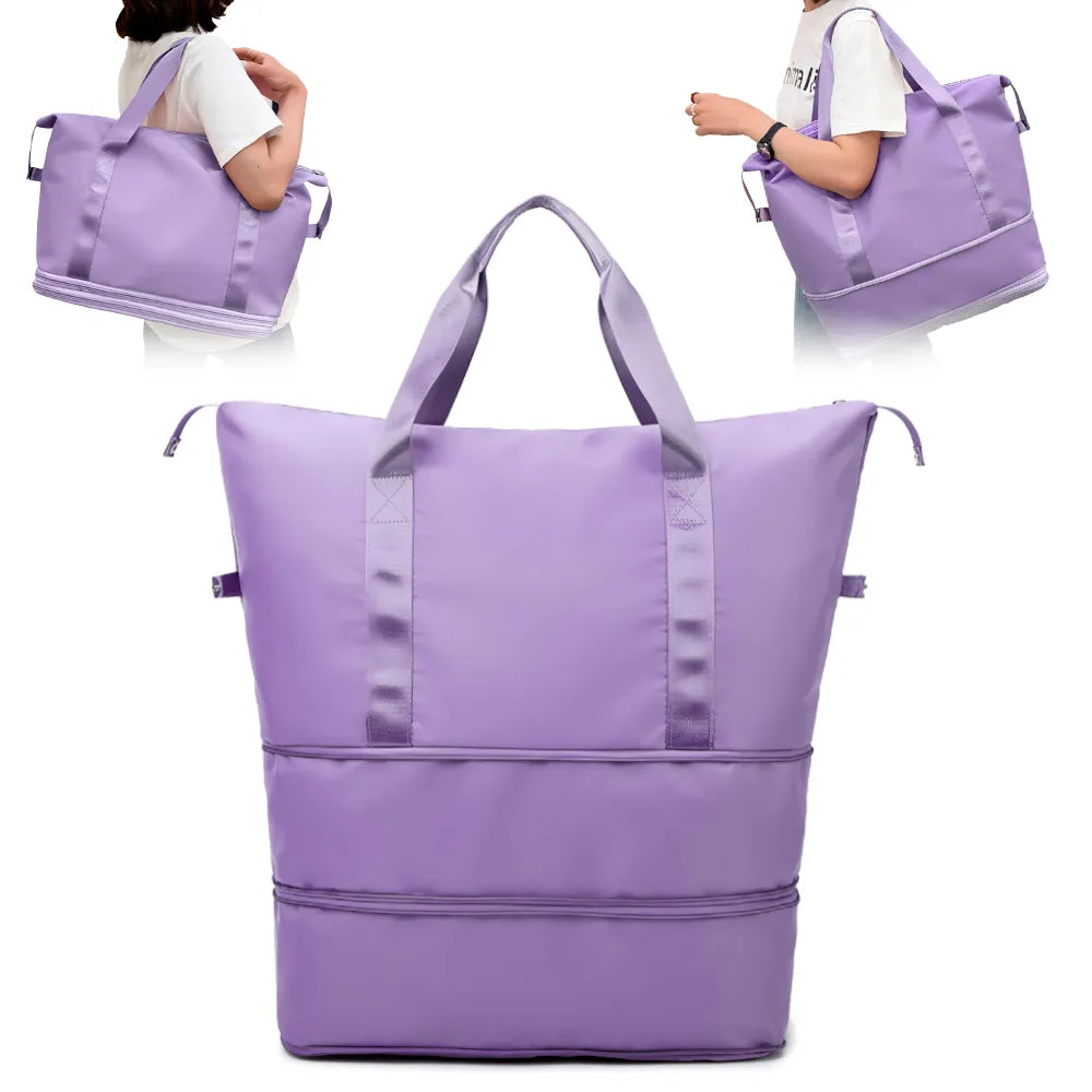 551 🧡 Bolso Expandible Mandarina / lILA – Espacio Inteligente para Tu Ritmo de Vida
