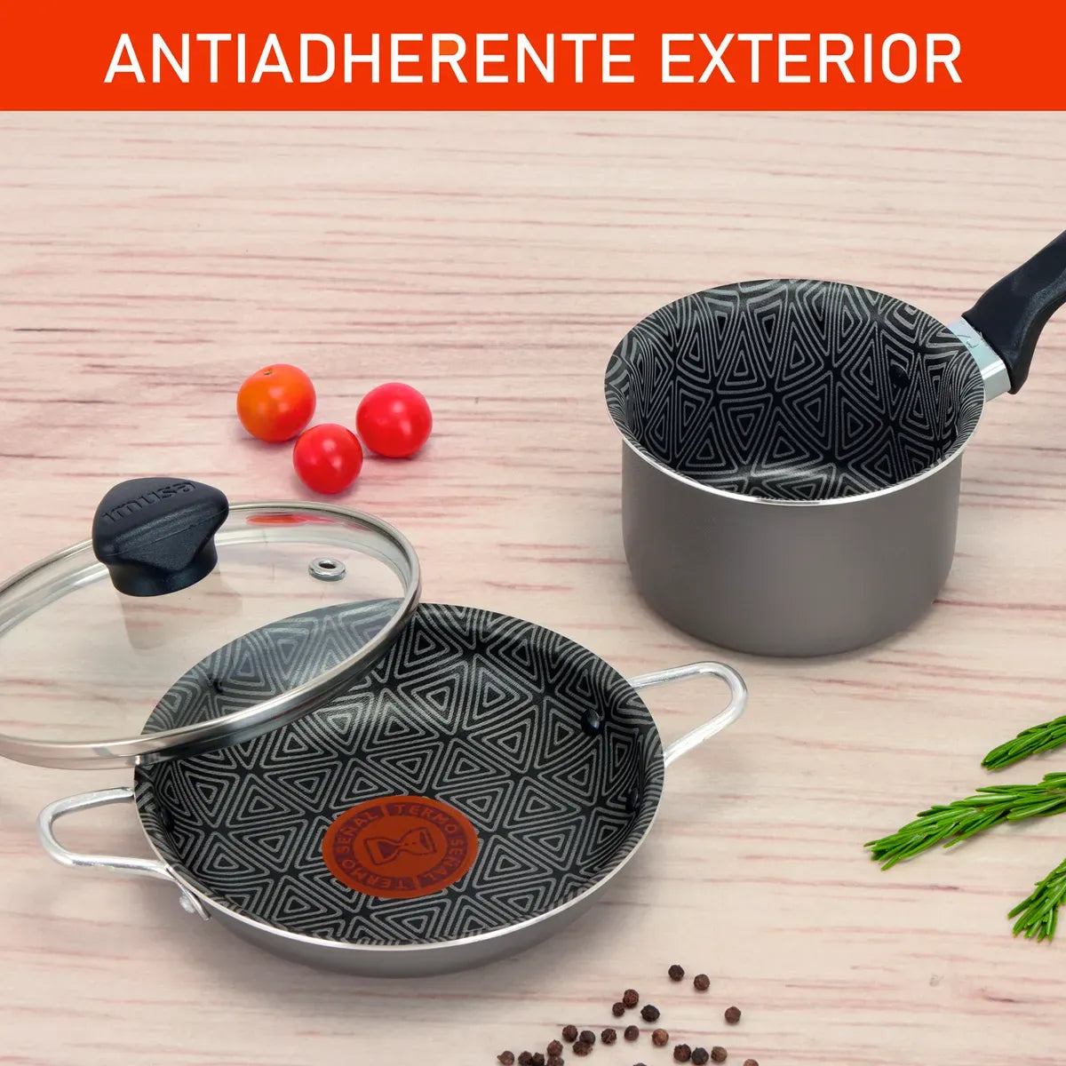 12191 🍳 Set Cacerola 14 cm + Perol 10 cm Imusa - N37158