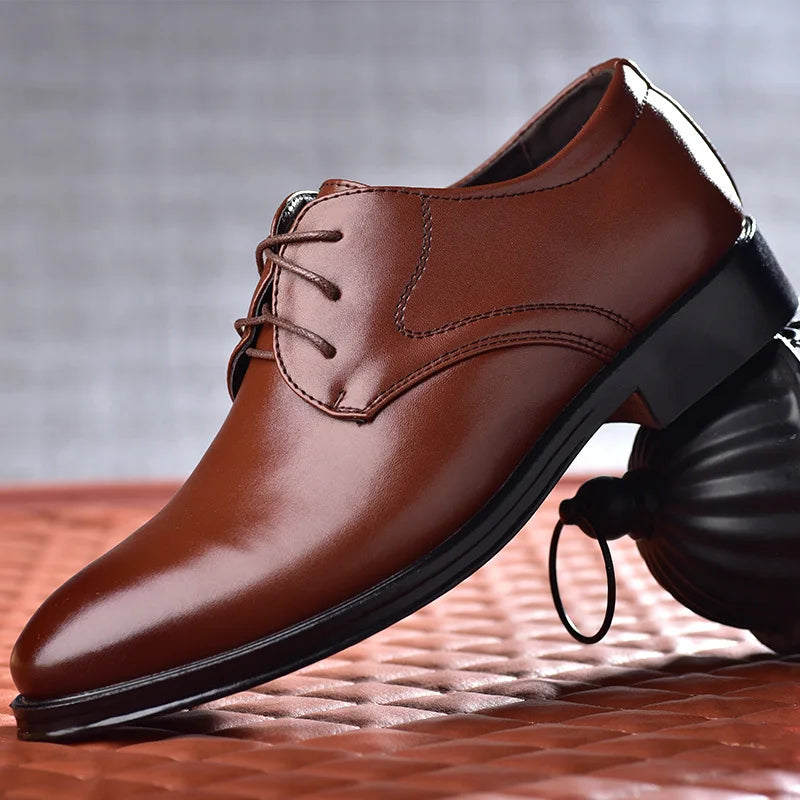 Men'S Shoes Black Leather Formal Shoes for Men Oxfords Male Wedding Party Office Business Shoe Man Zapatos De Hombre plus Size