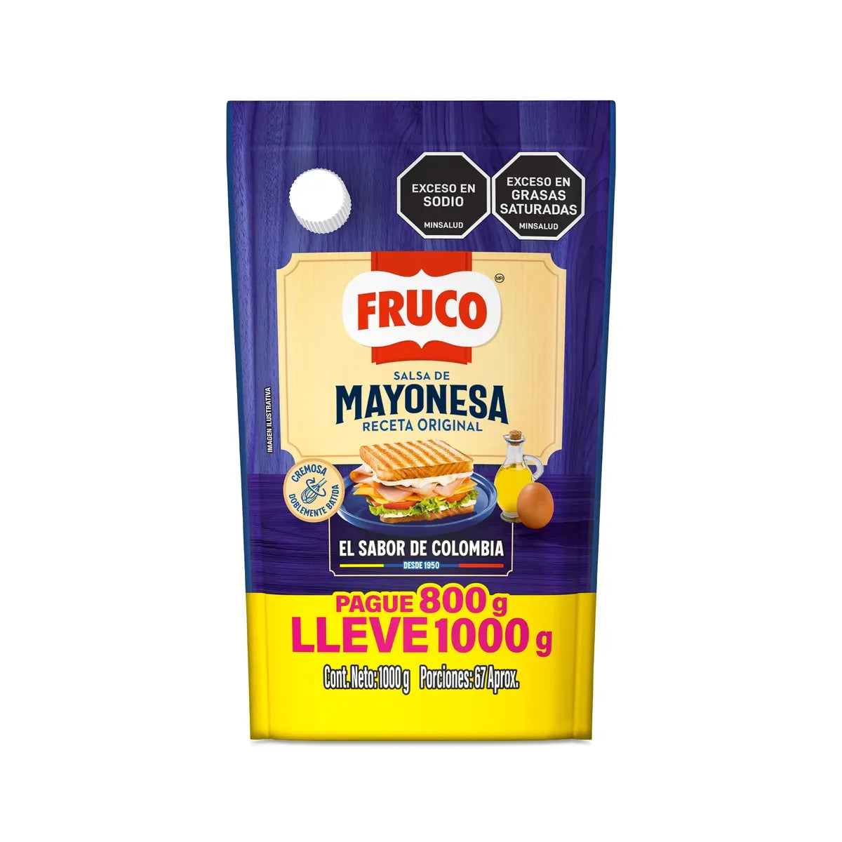 Mayonesa Fruco Paga 800g lleva 1.000g - N45460