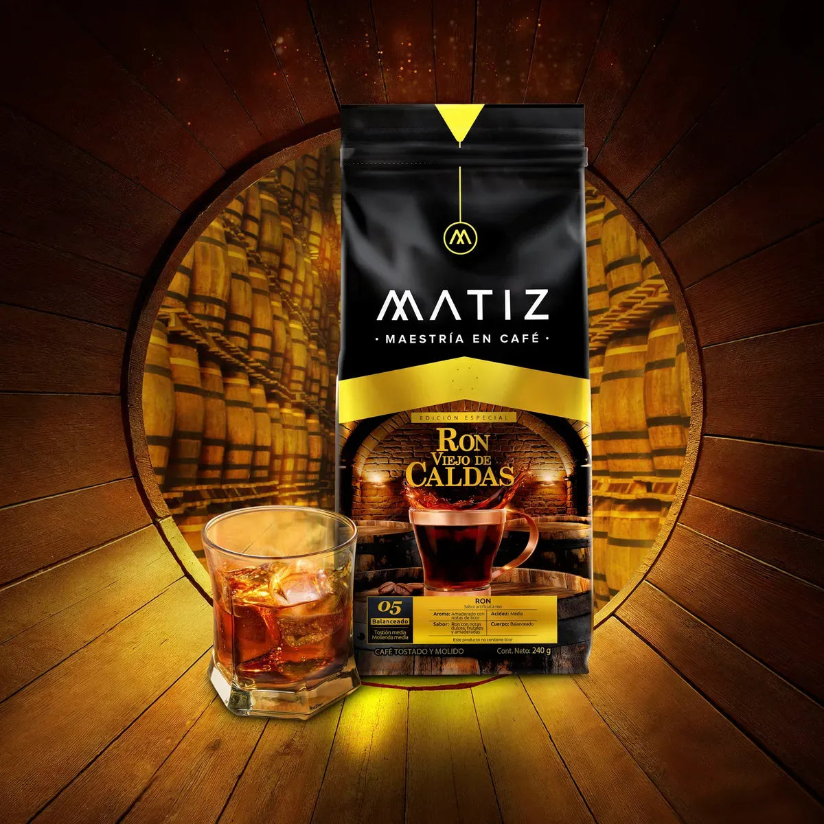 Café Molido Matiz Ron viejo de Caldas x 240g - N46375