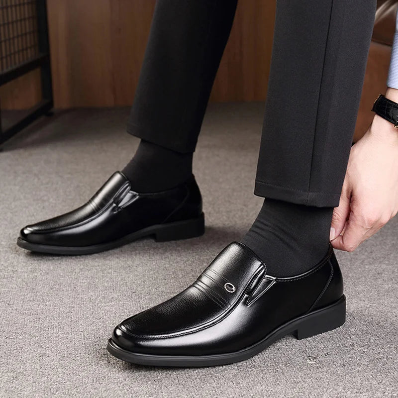 Mens Dress Shoes Fashion Pointed Toe Men'S Business Casual Shoes Brown Black Leather Oxfords Shoes Zapatos De Hombre