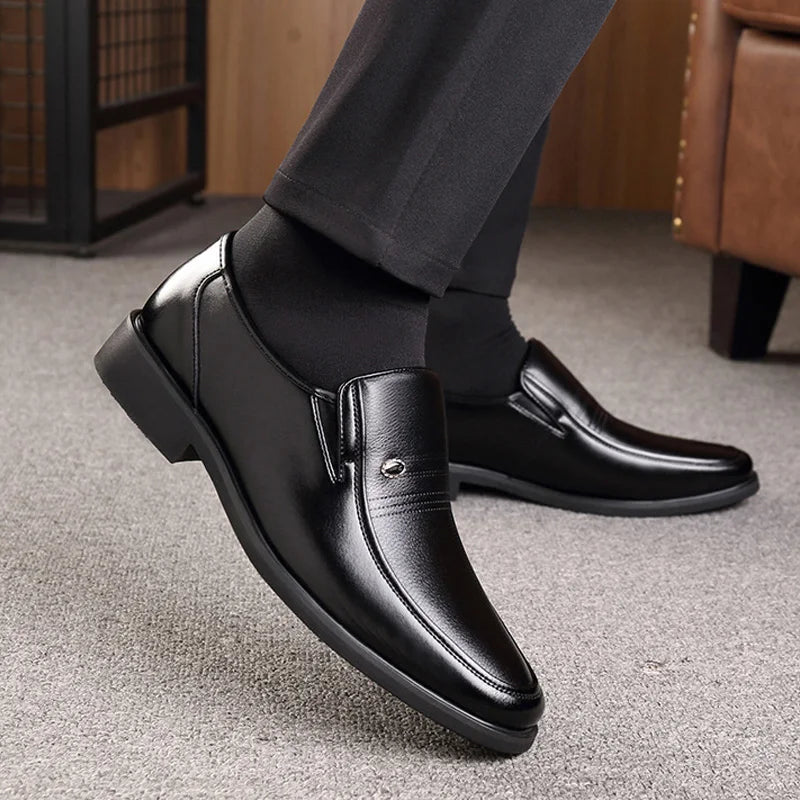 Mens Dress Shoes Fashion Pointed Toe Men'S Business Casual Shoes Brown Black Leather Oxfords Shoes Zapatos De Hombre