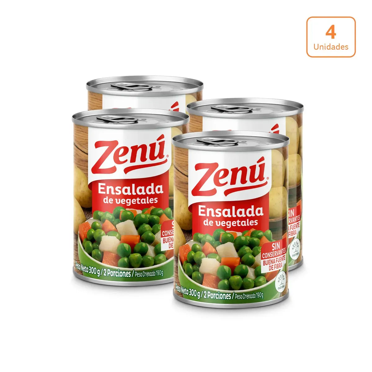 Ensalada de Vegetales Zenu x 300g x 4 unds - N84202