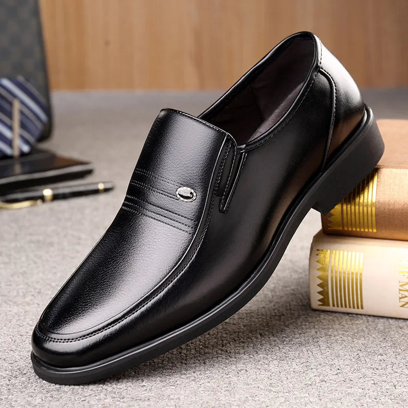Mens Dress Shoes Fashion Pointed Toe Men'S Business Casual Shoes Brown Black Leather Oxfords Shoes Zapatos De Hombre