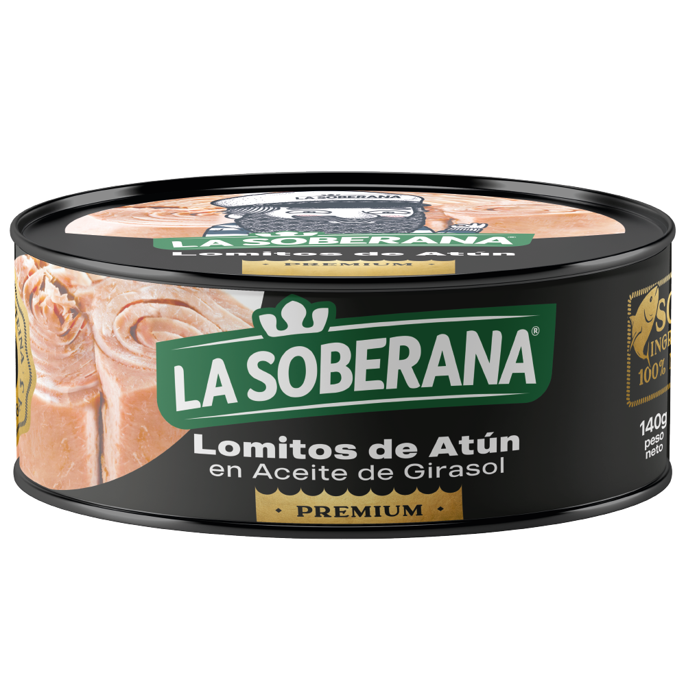 1013113 🐟 Atún La Soberana Premium en Aceite de Girasol 140g