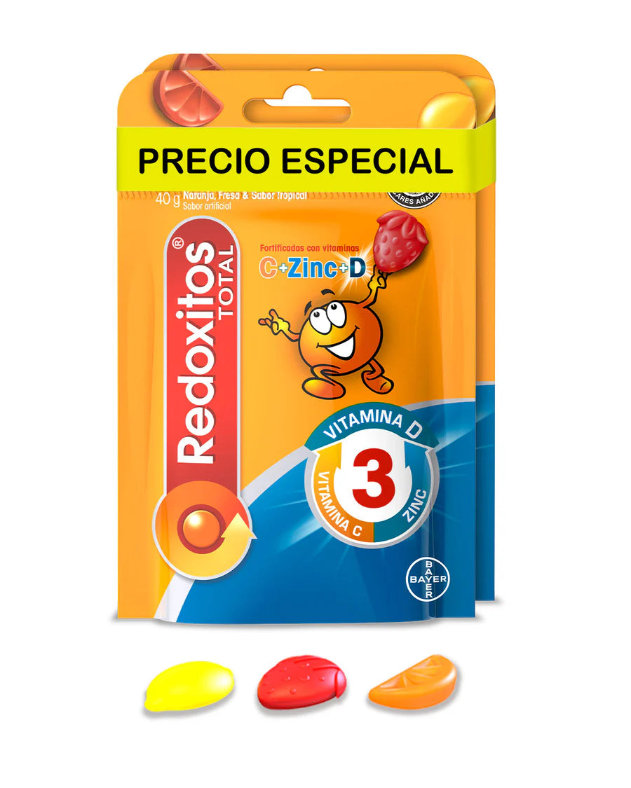 Redoxitos® Total Vitaminas C + D + Zinc x 25 gomas x 2 Und