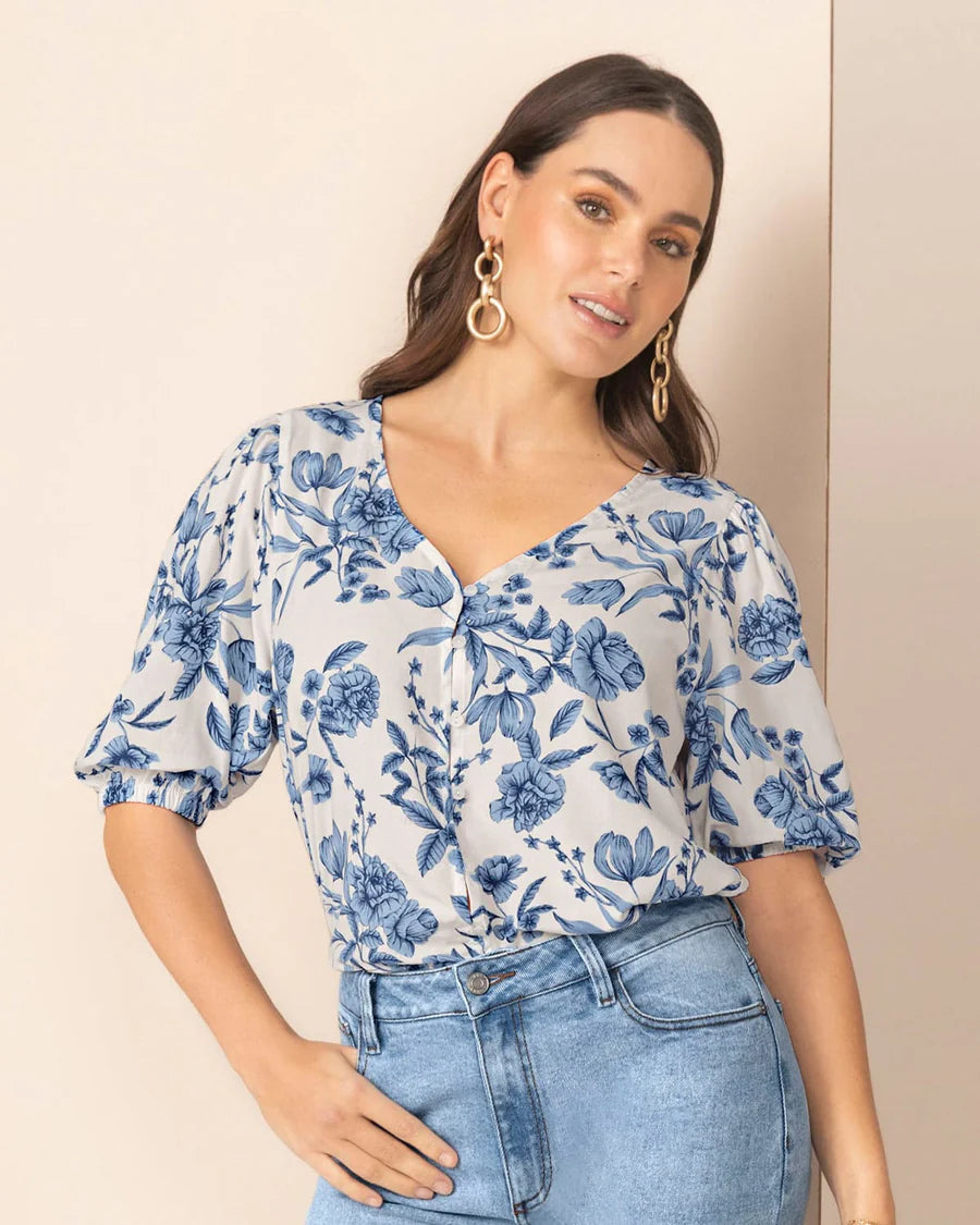 Camiseta manga 3/4 con botones con ojales - LF7319