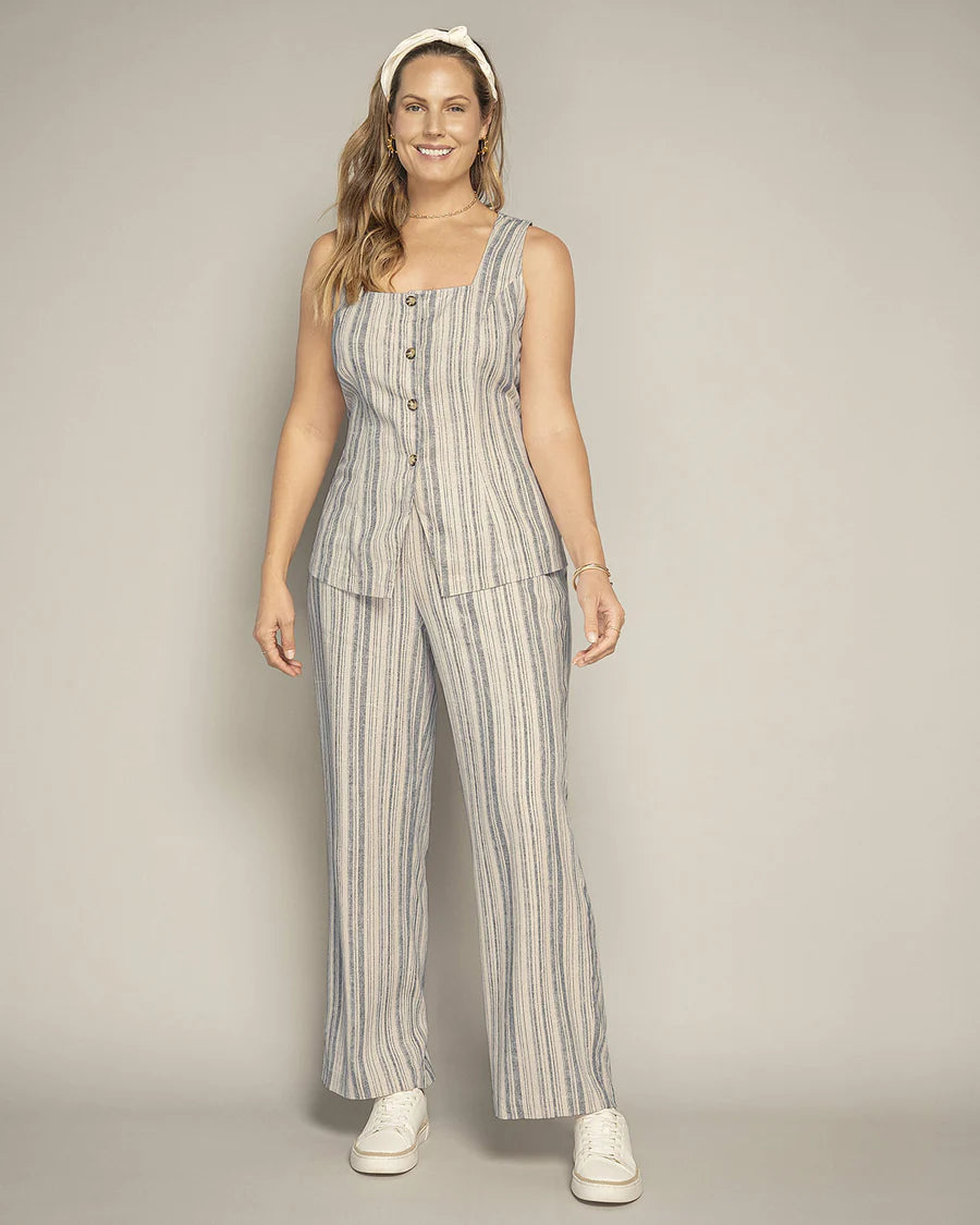 Chaleco estampado tipo lino - F7349