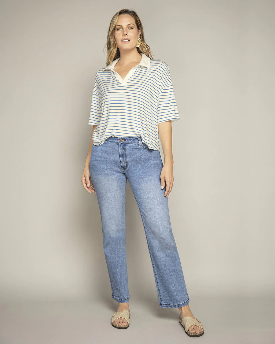 Blusa manga corta de silueta cuadrada - L F7352