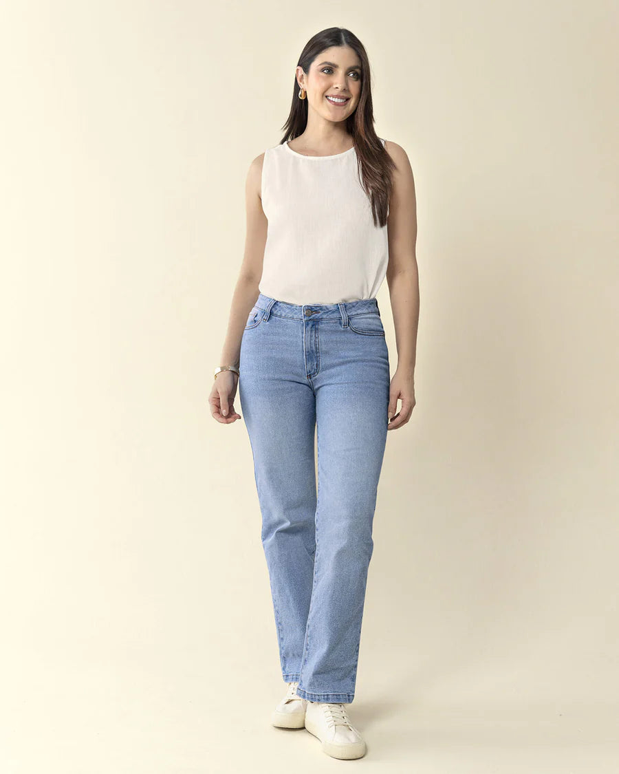 Blusa manga sisa estampada de cuello redondo alto - F7376