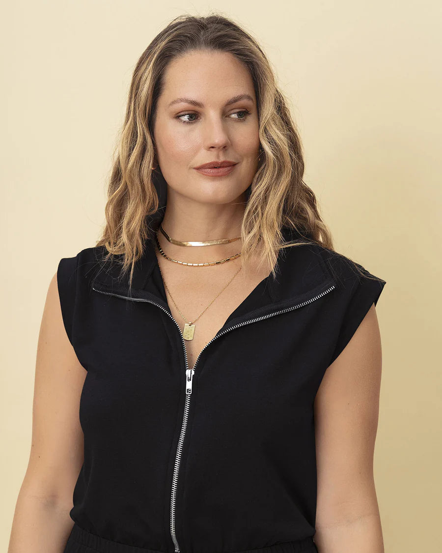 Enterizo largo con cierre en frente y elástico en cintura - LF7443