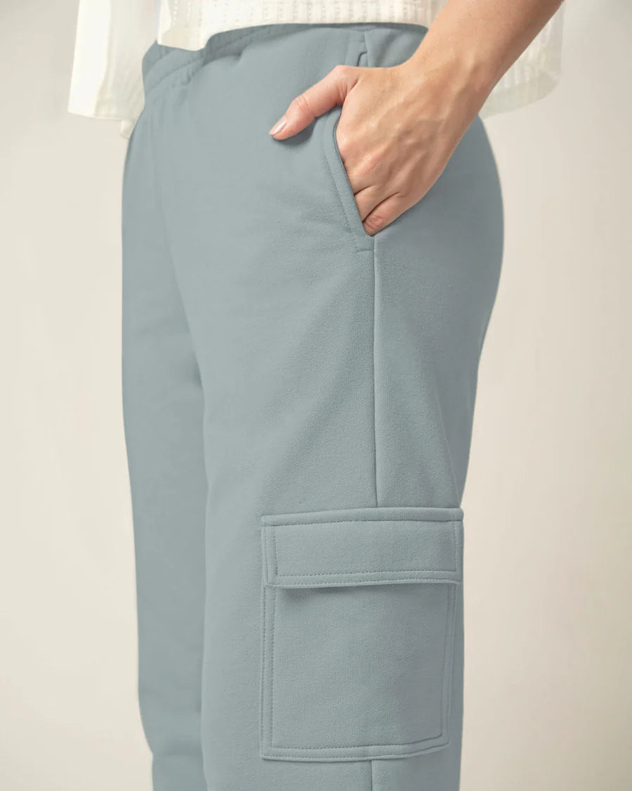 Pantalón exterior largo con elástico en cintura y bolsillos tipo cargo - FP898