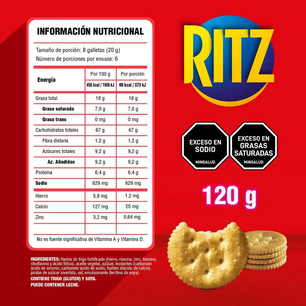 101222 🧀✨ Galletas Ritz Original 6 Paquetes 120 g