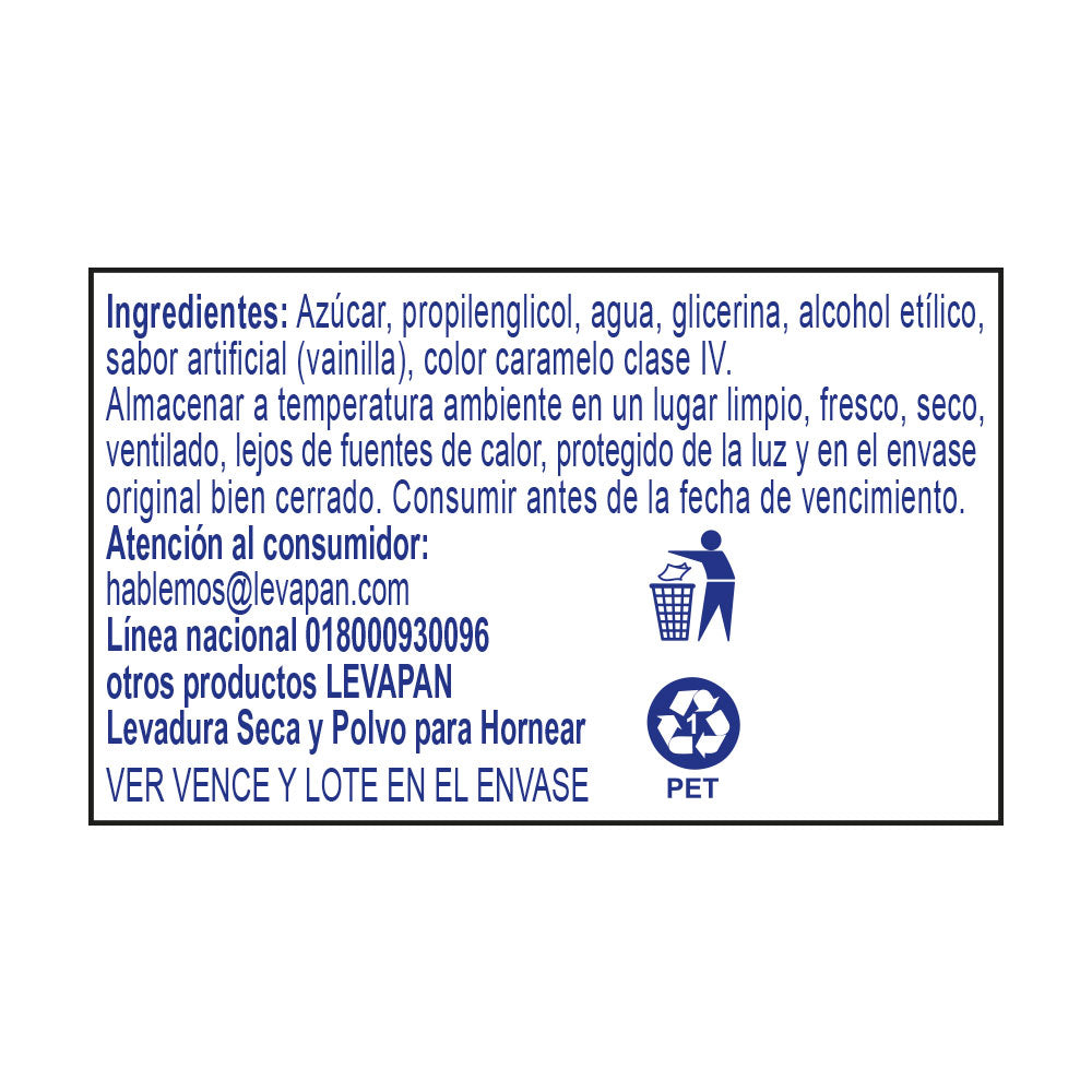 10194-4 🍮 Esencia Vainilla Caramelo Levapan Botella x 60 ml