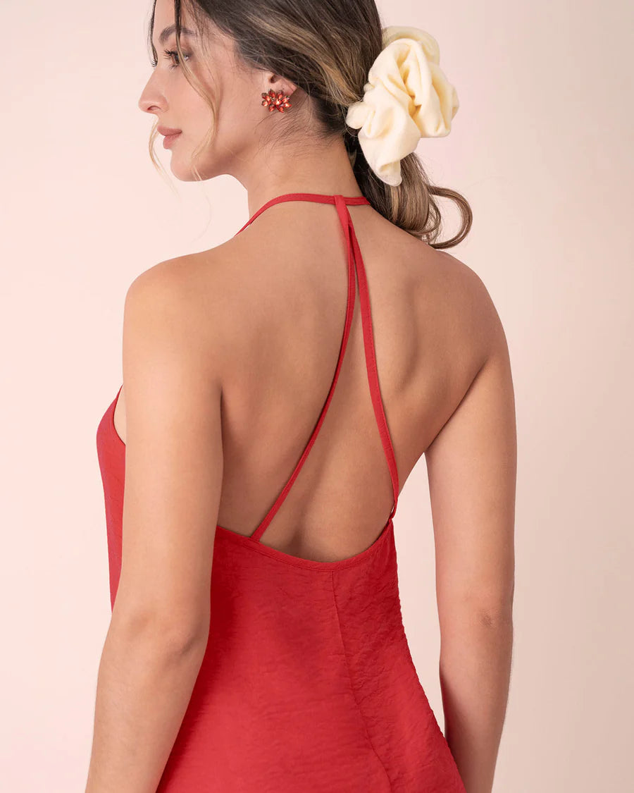 Vestido corto con escote en espalda - J3153