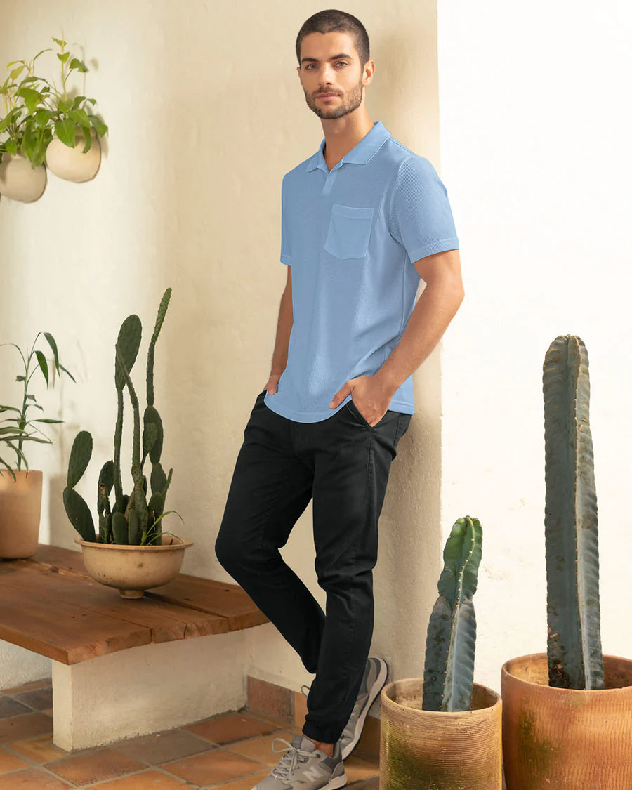 Camiseta tipo polo con bolsillo en frente - M3064