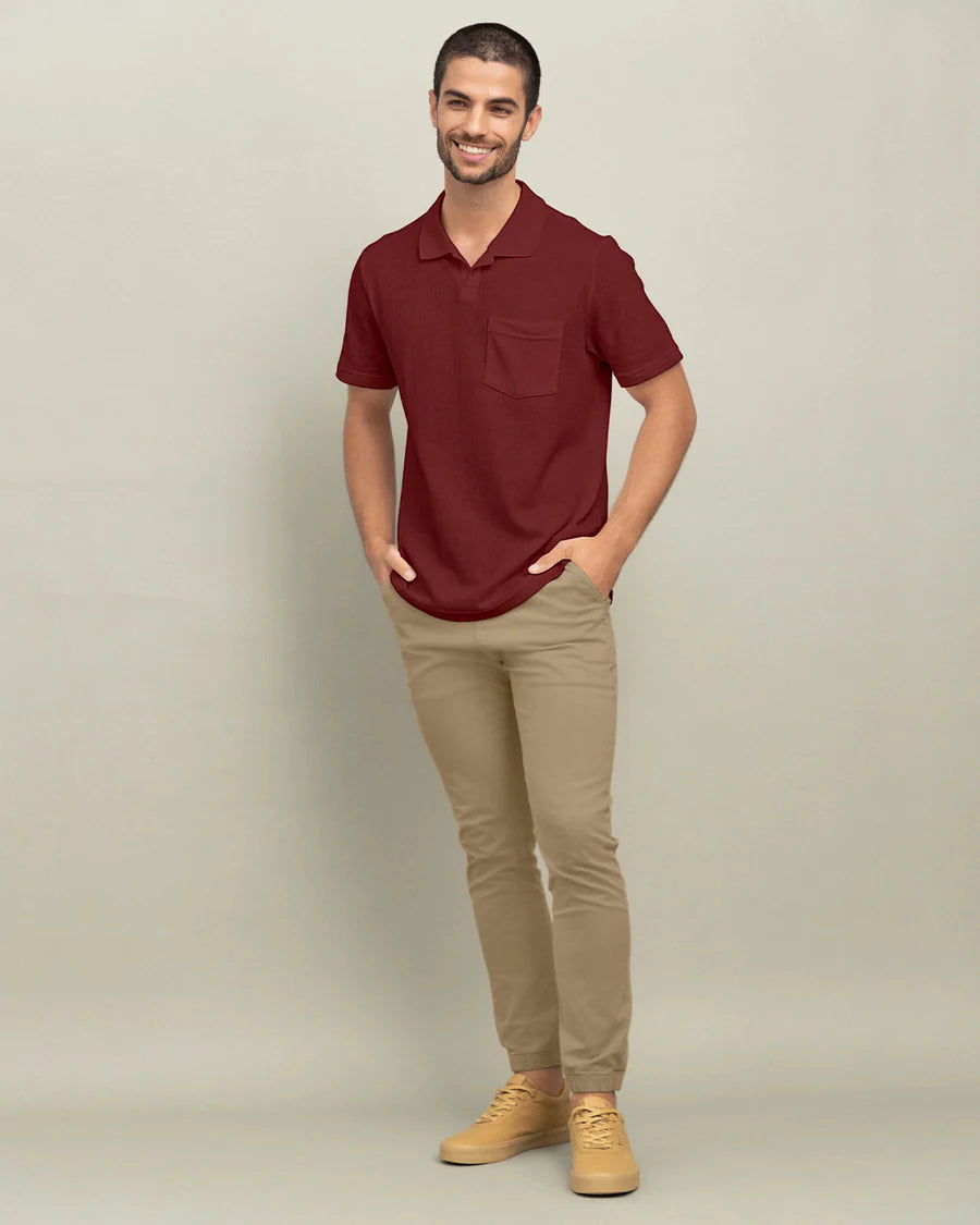 Camiseta tipo polo con bolsillo en frente - M3064