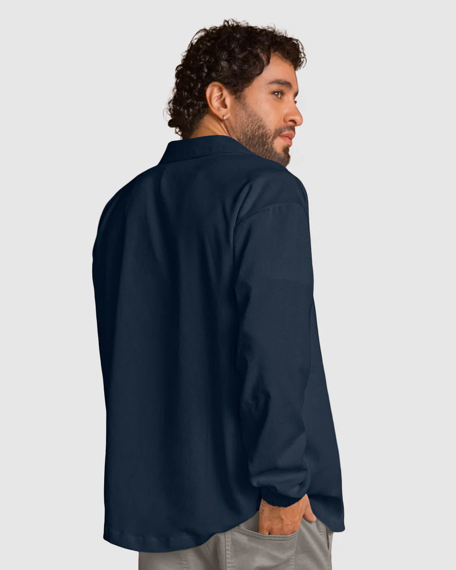 Chaqueta cuello tipo polo en tipo corduroy - M3157
