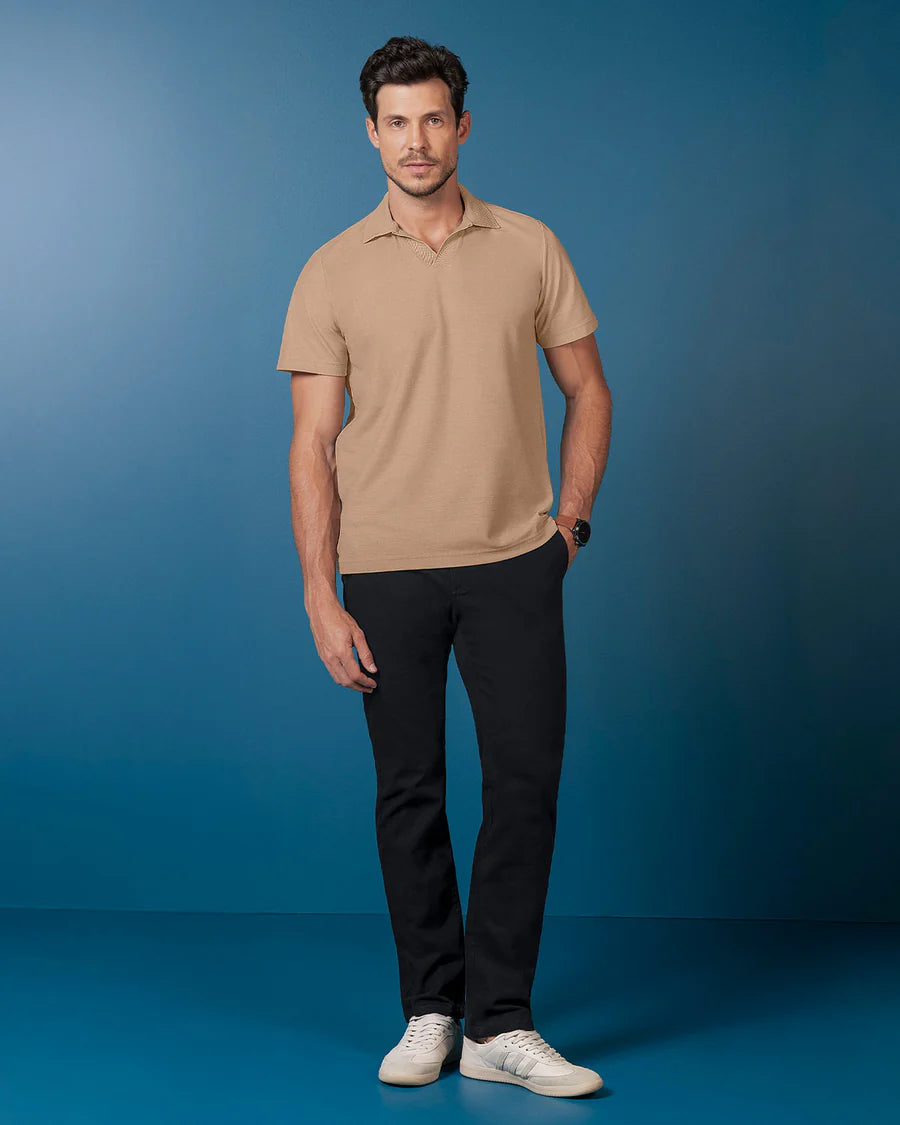 7521 👕 Camiseta Tipo Polo Hombre Cuello Sport Tejido Ref. M3244