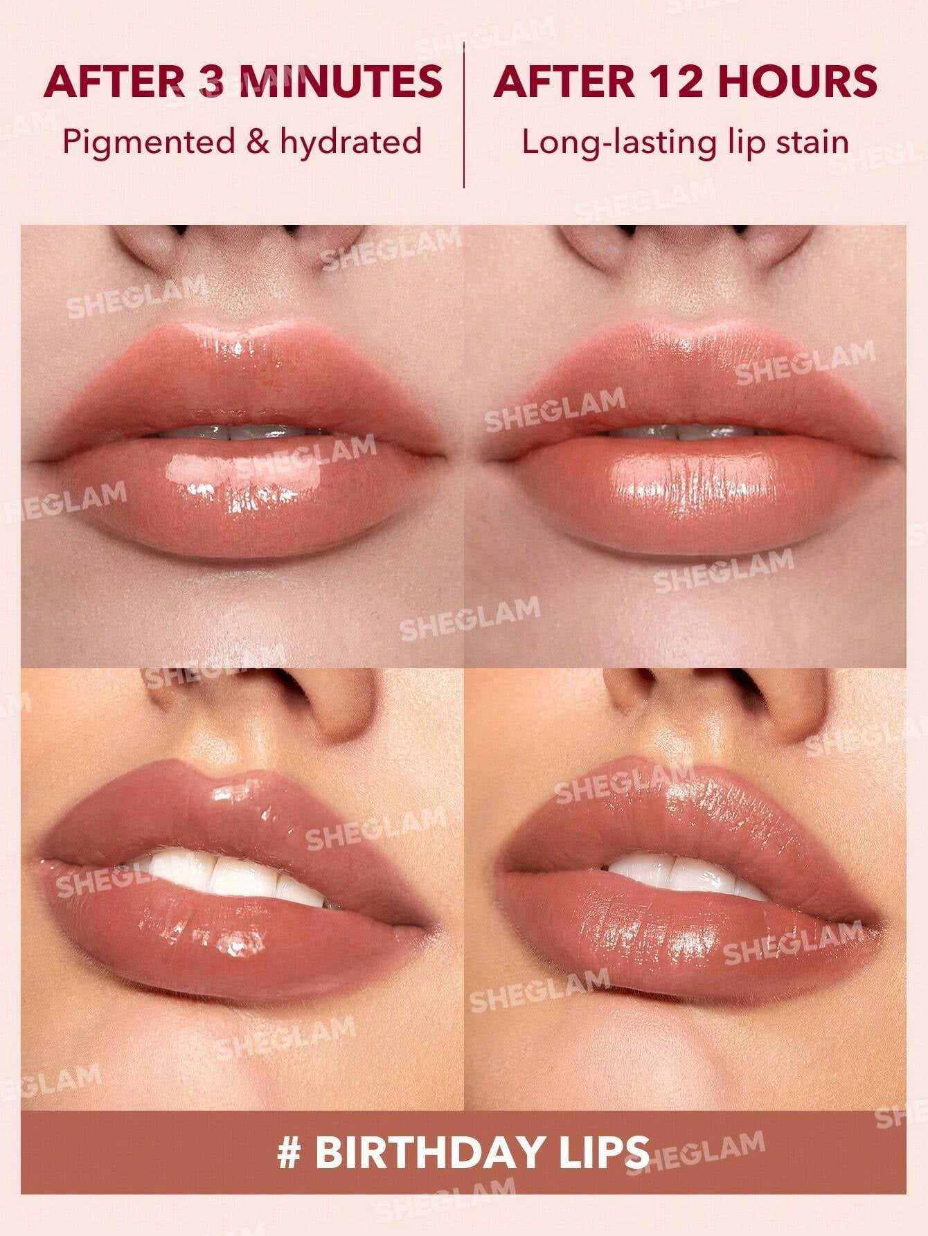 SHEGLAM Take a Hint Lip Tint-Birthday Lips Color Changing Long Lasting Lip Gloss High Gloss Finish All Day Non-Sticky Moisturizing Lip Stain for Dry Lips Christmas Winter Gifts Liquid Lipstick Easter Mother'S Day Graduation Birthday Holiday Winter Y2K Fancy Fashion Makeup Cosmetic Party Beach Travel Camping Outdoors School Campus Trip Festivals Decor Gift Present Rose Girl Cosplay Best Color Charm Vibe