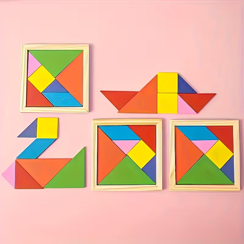 1391-1 🧩 Tangram Chino – Juego Educativo de 7 Piezas (360 Retos)