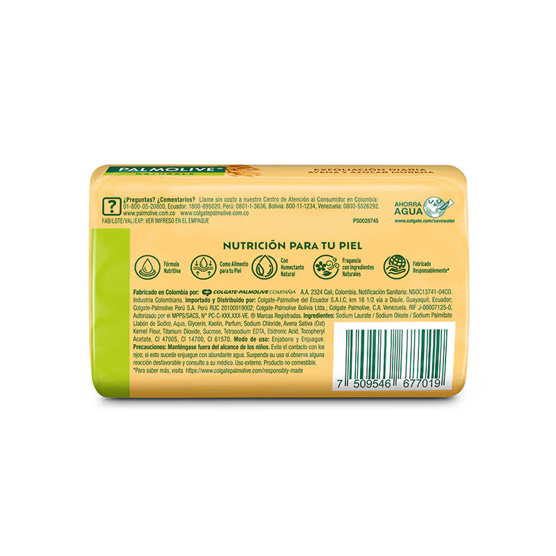 1318 🧼 Jabón en Barra Palmolive Naturals® Exfoliación Diaria Avena y Azúcar Morena 110 g