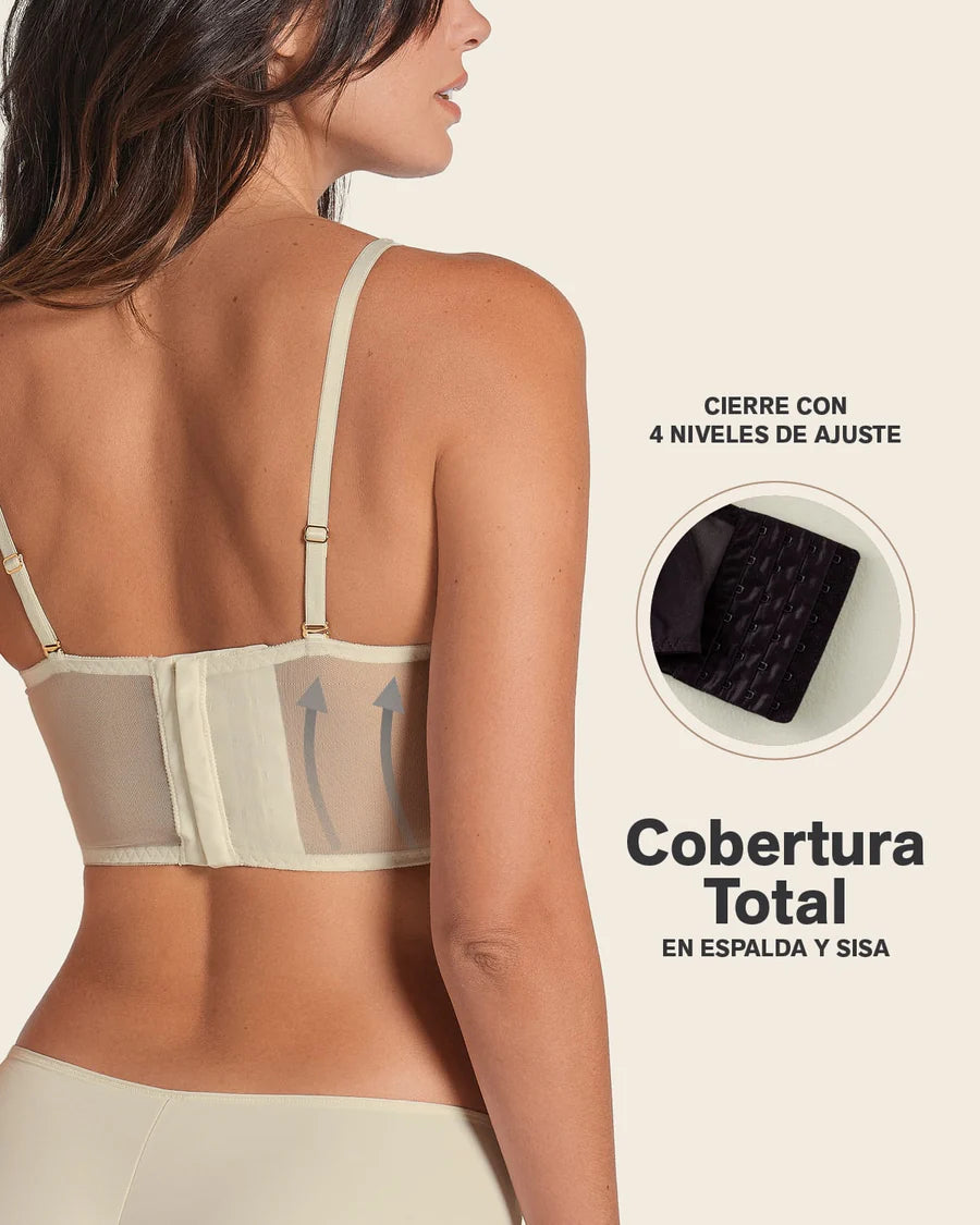 Brasier tipo bralette en encaje y transparencias