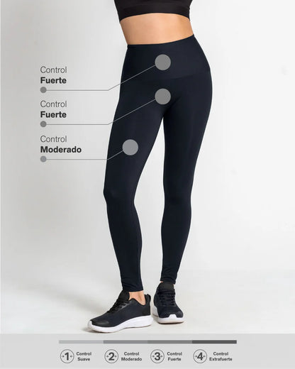Legging deportivo tiro alto de control y de secado rápido - 012916