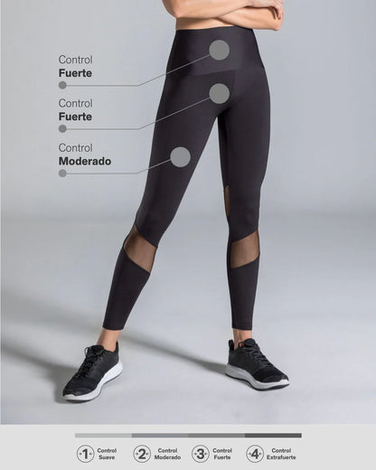 Legging de control con mallas transpirables en piernas - 195509