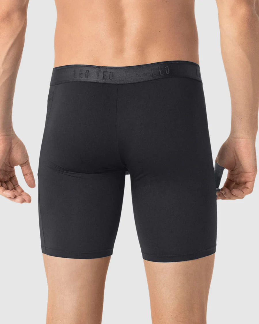Bóxer deportivo largo con bolsillo lateral en microfibra - 033309