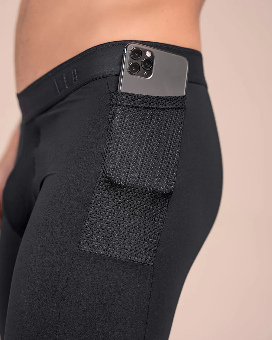 Bóxer deportivo largo con bolsillo lateral en microfibra - 033309