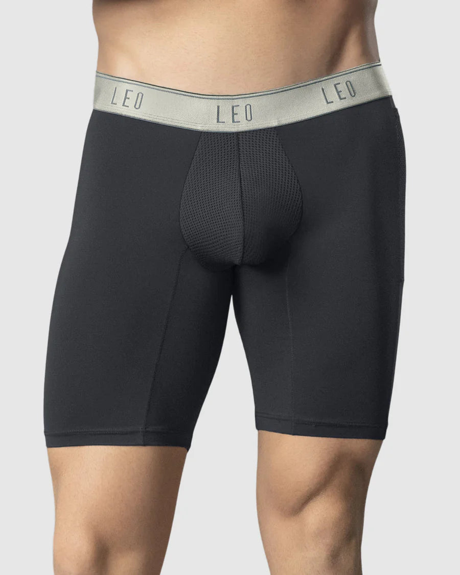 Bóxer deportivo largo con bolsillo lateral en microfibra - 033309