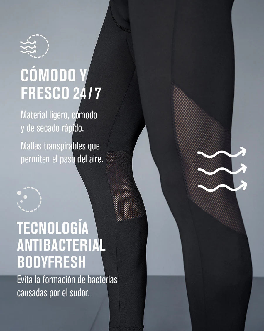 Licra deportiva en microfibra con mallas transpirables para hombre