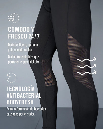 Licra deportiva en microfibra con mallas transpirables para hombre