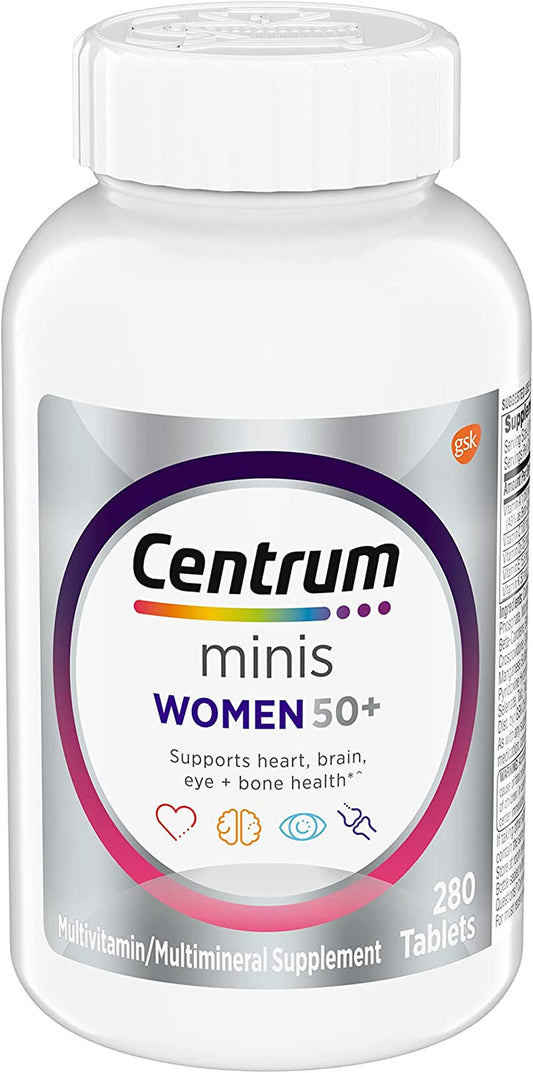 Minis Silver Women'S Multivitamin for Women 50 Plus, Multimineral Supplement with Vitamin D3, B Vitamins, Non-Gmo Ingredients, Supports Memory and Cognition in Older Adults - 280 Ct