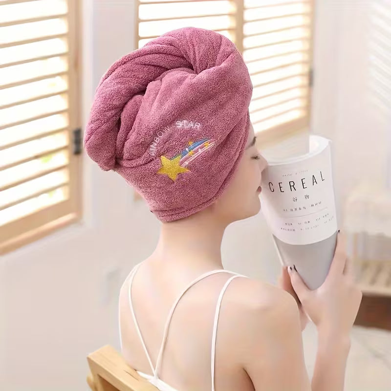 61221 💜 Gorro Toalla de Microfibra para Cabello – Secado Rápido (Púrpura) - P8-08
