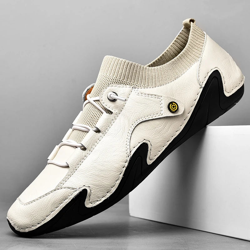 Men Shoes Casual Leather Handmade Men Sneakers Breathable Driving Shoes Designer Men'S Loafers Fashion Moccasins Zapatos Hombre