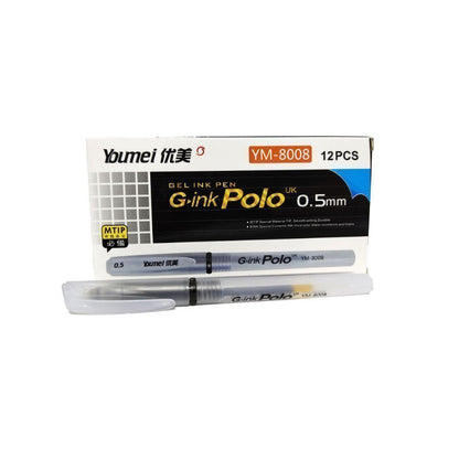 1333-1 ✍️ Lapicero Gel YM-8008 Polo – Negro 0.5 Ref.1221