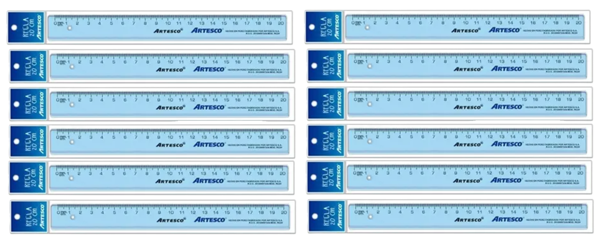 131262 📏 Regla Artesco Cristal Transparente 20 cm – D1327020
